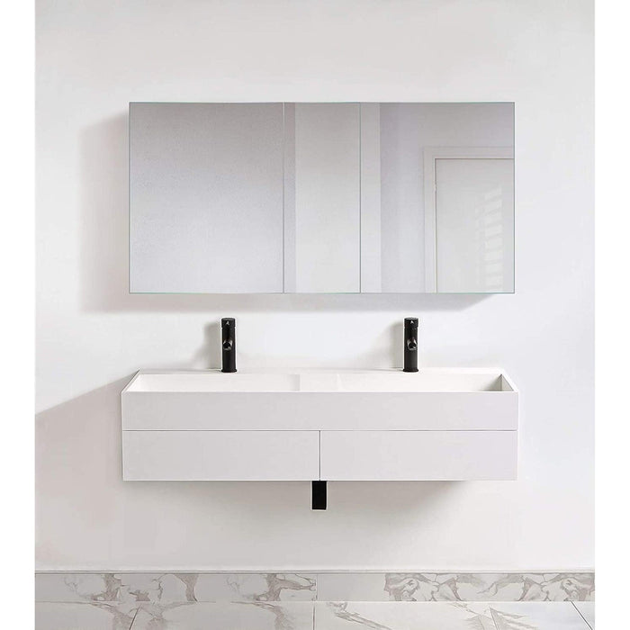 Krugg Reflections Plaza 60" x 30"  Tri-View Left-Right-Right Opening Rectangular Recessed/Surface-Mount Medicine Cabinet Mirror