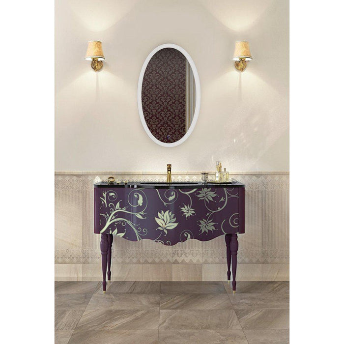 Krugg Reflections Sol 22" x 40" 5000K Oval Wall-Mounted Illuminated Silver Backed LED Mirror With Built-in Defogger and Touch Sensor On/Off Built-in Dimmer