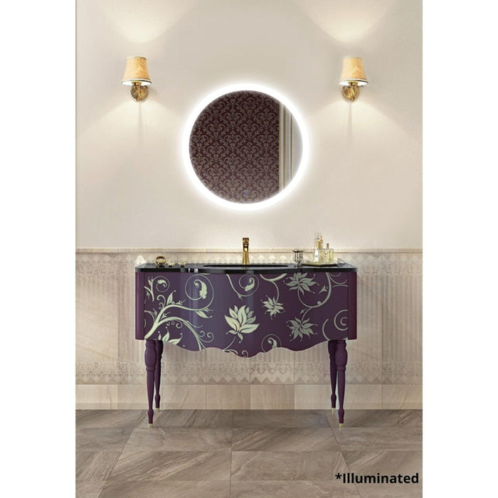 Krugg Reflections Sol 30" x 30" 5000K Round Wall-Mounted Illuminated Silver Backed LED Mirror With Built-in Defogger and Touch Sensor On/Off Built-in Dimmer