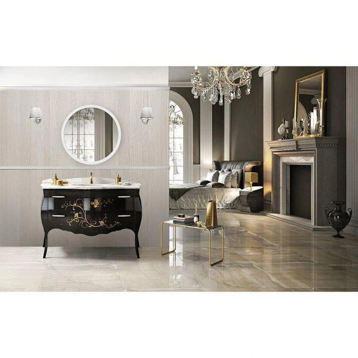 Krugg Reflections Sol 30" x 30" 5000K Round Wall-Mounted Illuminated Silver Backed LED Mirror With Built-in Defogger and Touch Sensor On/Off Built-in Dimmer