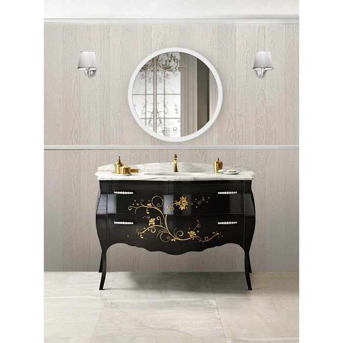 Krugg Reflections Sol 30" x 30" 5000K Round Wall-Mounted Illuminated Silver Backed LED Mirror With Built-in Defogger and Touch Sensor On/Off Built-in Dimmer