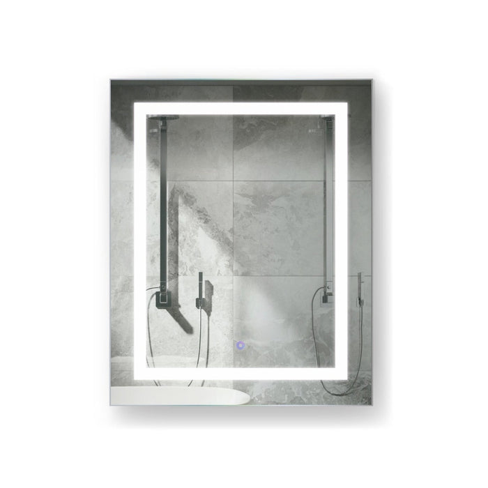 Krugg Reflections Svange 24" x 30" 5000K Single Left Opening Recessed/Surface-Mount Illuminated Silver Backed LED Medicine Cabinet Mirror With Built-in Defogger, Dimmer and Electrical Outlet