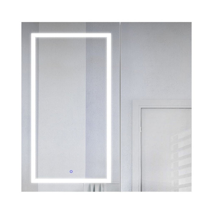 Krugg Reflections Svange 42" x 42" 5000K Single Bi-View Left Opening Recessed/Surface-Mount Illuminated Silver Backed LED Medicine Cabinet Mirror With Built-in Defogger, Dimmer and Electrical Outlet