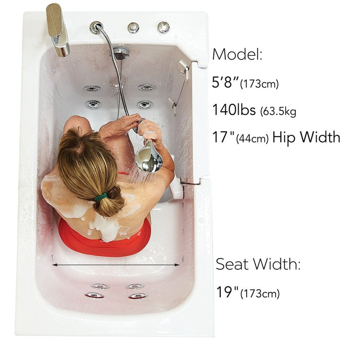 Ella's Bubbles's Bubbles Flow Acrylic Hydro Massage Walk in Tub 28"x48", Right Inward Swing Door, 2 Piece Fast Fill Faucet