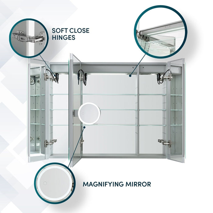 Aquadom Edge Royale 40x32 LED Lighted Triple Door Medicine Cabinet