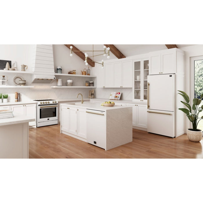 Forno Milano Espresso 31-Inch Bottom Freezer Refrigerator, White, 17.2 cu.ft Capacity, Energy Efficient