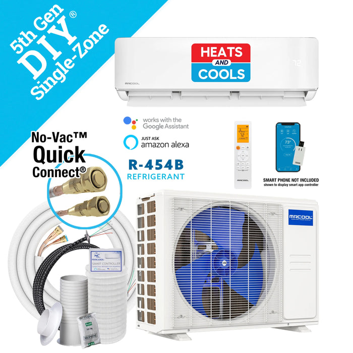 MRCOOL DIY® 5th Gen E Star 36,000 BTU Single Zone Mini Split Complete System with 25 Ft. Line Set, 230V (DIY-36-HP-WM-230D25-O)