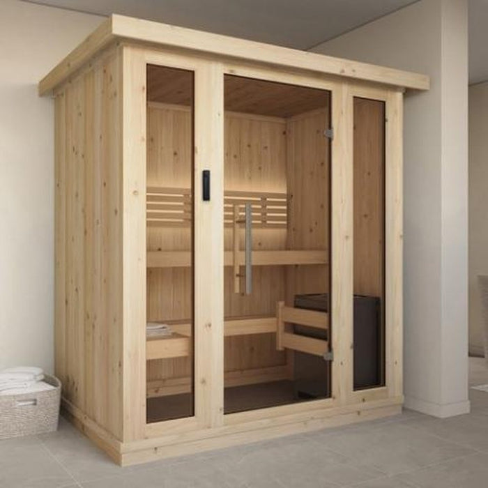 SaunaLife Model X6 4-Person Indoor Home Sauna w/ Nordic Spruce