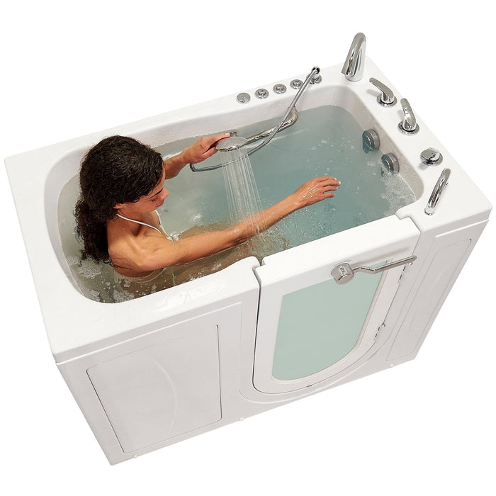 Ella's Bubbles's Bubbles Monaco 32"x52" Acrylic Air and Hydro Massage Walk-In Bathtub with Right Outward Swing Door, 5 Piece Fast Fill Faucet, 2" Dual Drain