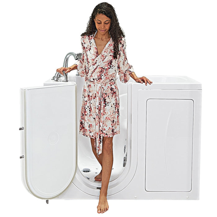 Ella's Bubbles's Bubbles Monaco 32"x52" Acrylic Air and Hydro Massage Walk-In Bathtub with Left Outward Swing Door, 5 Piece Fast Fill Faucet, 2" Dual Drain