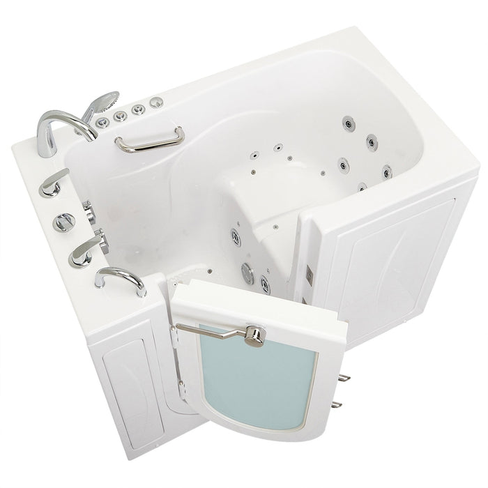 Ella's Bubbles's Bubbles Monaco 32"x52" Acrylic Air and Hydro Massage Walk-In Bathtub with Left Outward Swing Door, 5 Piece Fast Fill Faucet, 2" Dual Drain