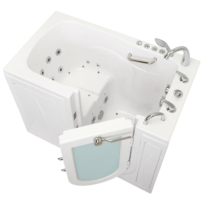 Ella's Bubbles's Bubbles Monaco 32"x52" Acrylic Air and Hydro Massage Walk-In Bathtub with Right Outward Swing Door, 5 Piece Fast Fill Faucet, 2" Dual Drain