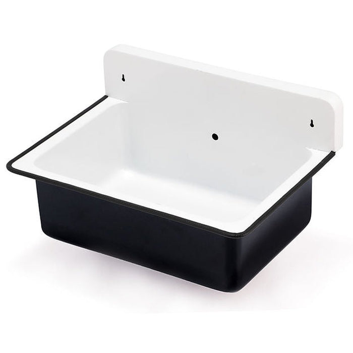 Anchor Collection Nantucket Sinks' NS-ACBS20OF-BLKW Wall Mount Bucket Sink 17 x 11.5 inch Rectangle Satin Finish in White/Pink