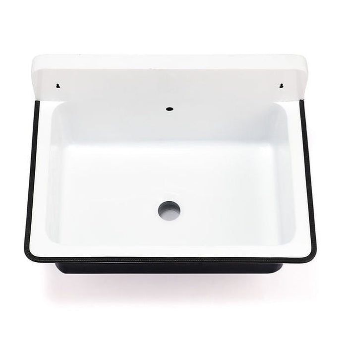 Anchor Collection Nantucket Sinks' NS-ACBS20OF-BLKW Wall Mount Bucket Sink 17 x 11.5 inch Rectangle Satin Finish in White/Pink