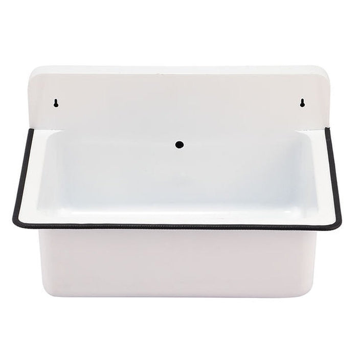 Anchor Collection Nantucket Sinks' NS-ACBS20OF-WW Wall Mount Bucket Sink 17 x 11.5 inch Rectangle Satin Finish in White