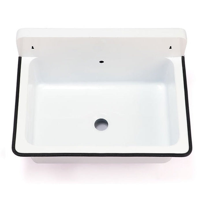 Anchor Collection Nantucket Sinks' NS-ACBS20OF-WW Wall Mount Bucket Sink 17 x 11.5 inch Rectangle Satin Finish in White