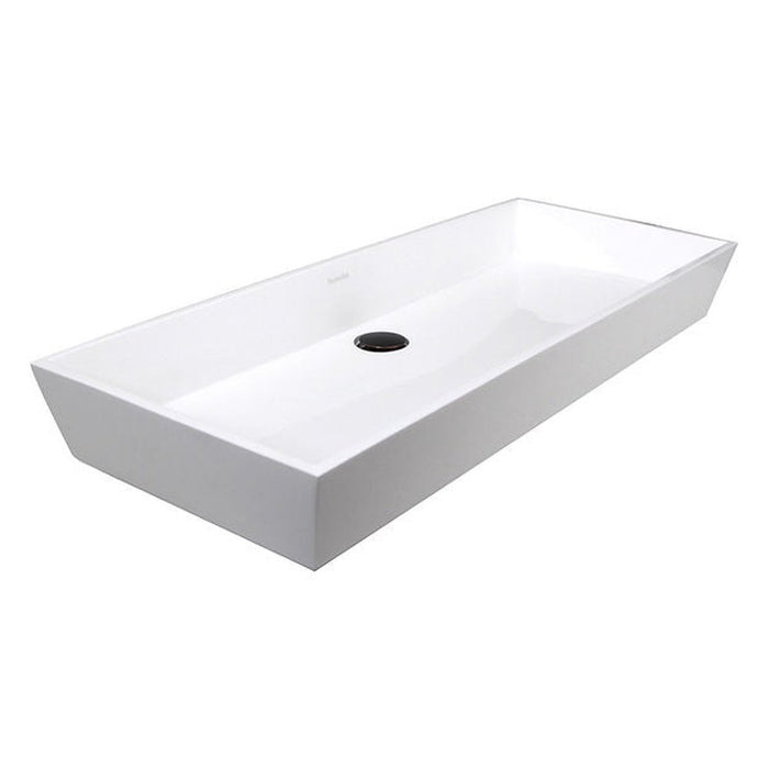 Glacier Stone Trough Sinks Nantucket Sinks Rectangle White Glacierstone Sink NS-GSTR36