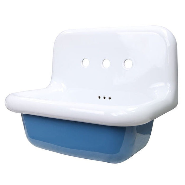 Victorian Collection Nantucket Sinks Fireclay Utility Sink in blue/white