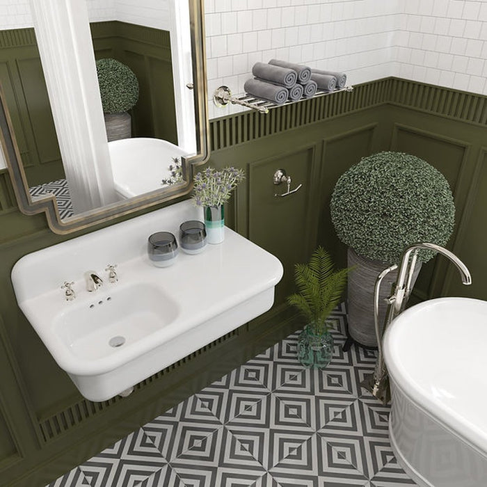 Victorian Collection Nantucket Sinks Fireclay 30's Style Sink with integral  ledge-  All White