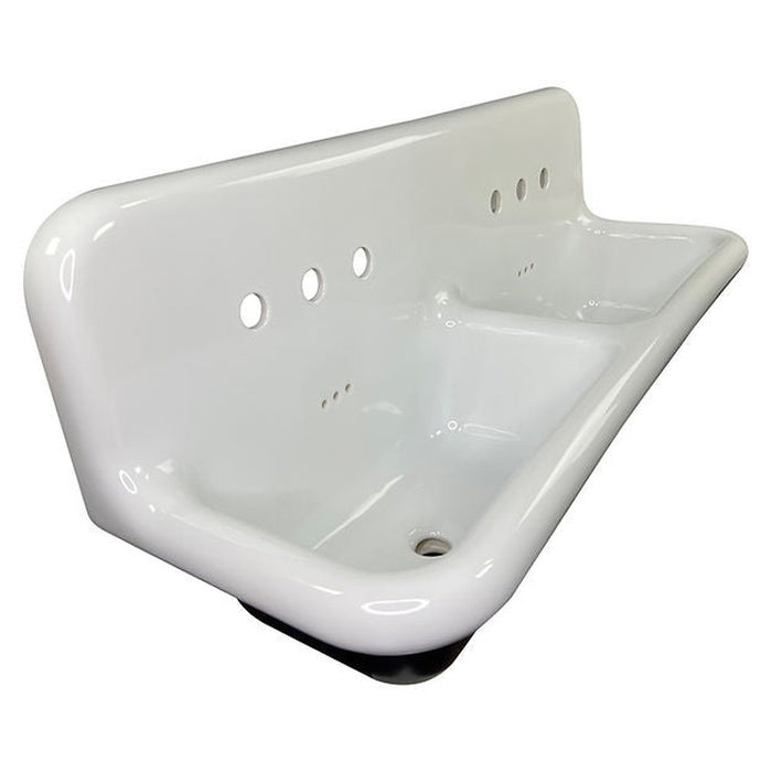 Victorian Collection Nantucket Sinks Fireclay Utility 48in Wallmount Bathroom Sink in Black/White