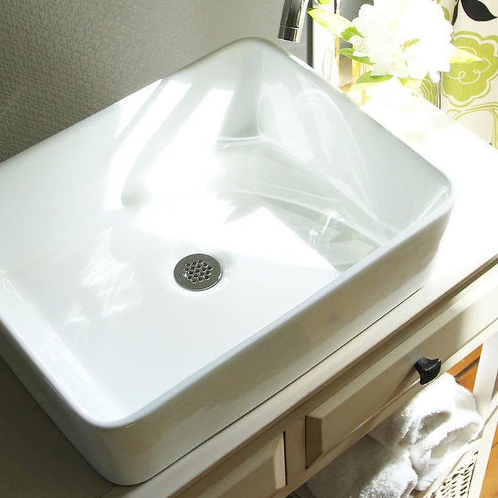 Brant Point Collection Nantucket Sinks Rectangle White Vessel Sink NSV105