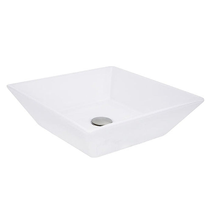 Brant Point Collection Nantucket Sinks Square Tapered White Vessel Sink NSV109