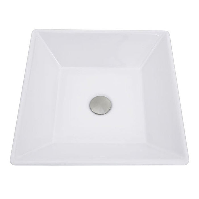 Brant Point Collection Nantucket Sinks Square Tapered White Vessel Sink NSV109