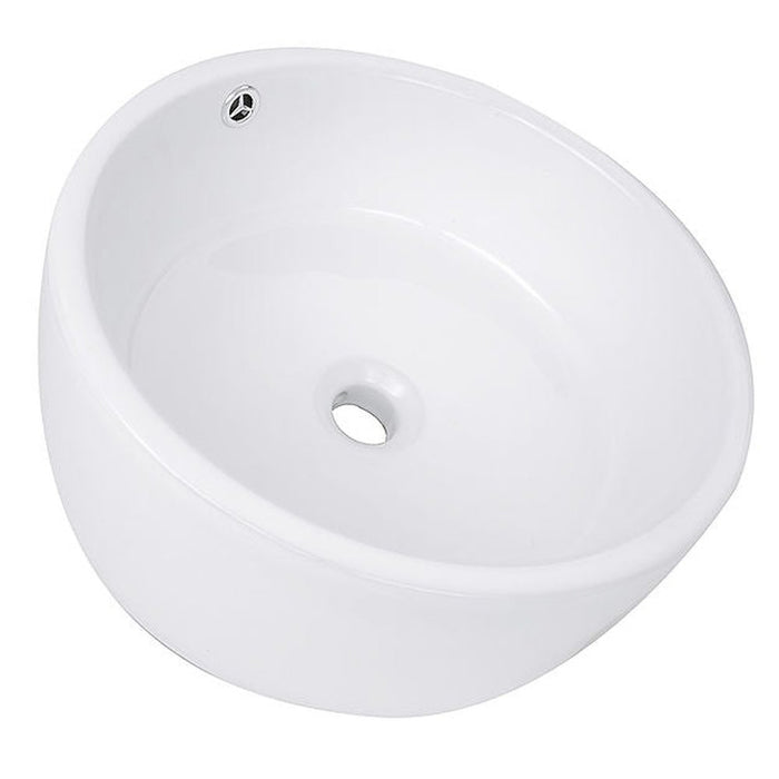 Brant Point Collection Nantucket Sinks Round  White Vessel Sink With Overflow NSV213