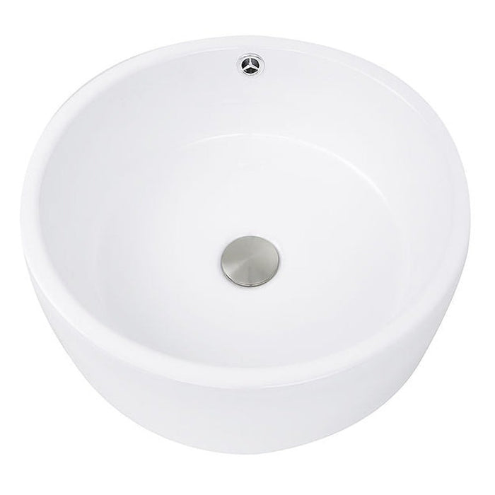 Brant Point Collection Nantucket Sinks Round  White Vessel Sink With Overflow NSV213