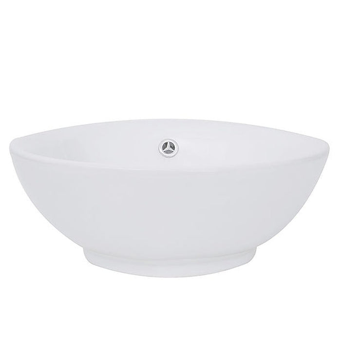 Brant Point Collection Nantucket Sinks 17 Inch Round  White Vessel Sink With Overflow NSV218