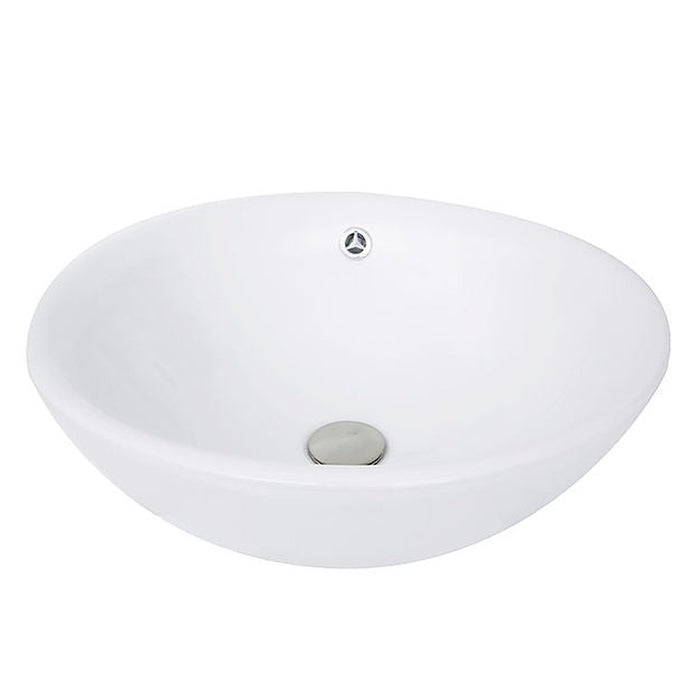 Brant Point Collection Nantucket Sinks 17 Inch Round  White Vessel Sink With Overflow NSV218