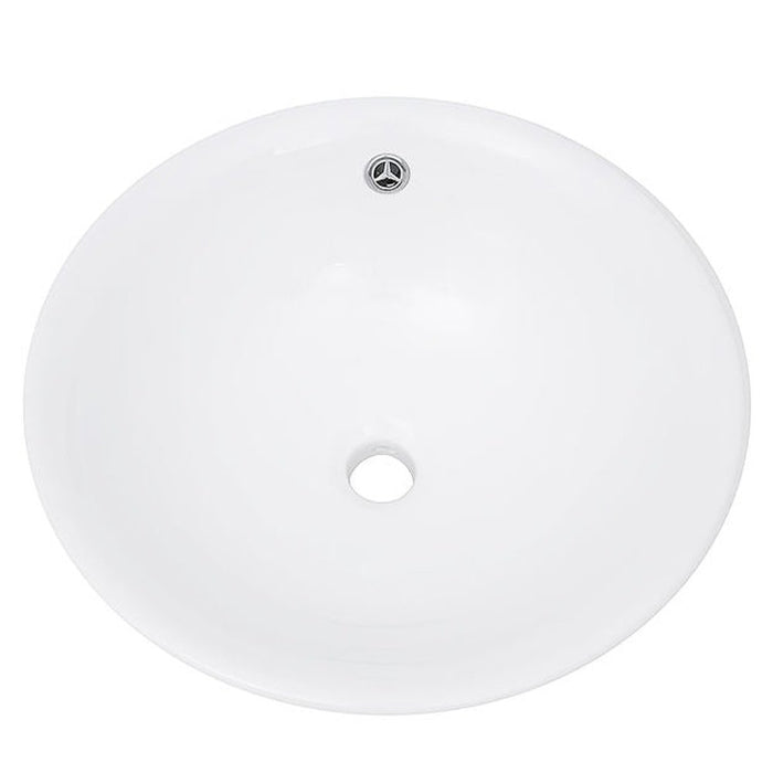 Brant Point Collection Nantucket Sinks 17 Inch Round  White Vessel Sink With Overflow NSV218