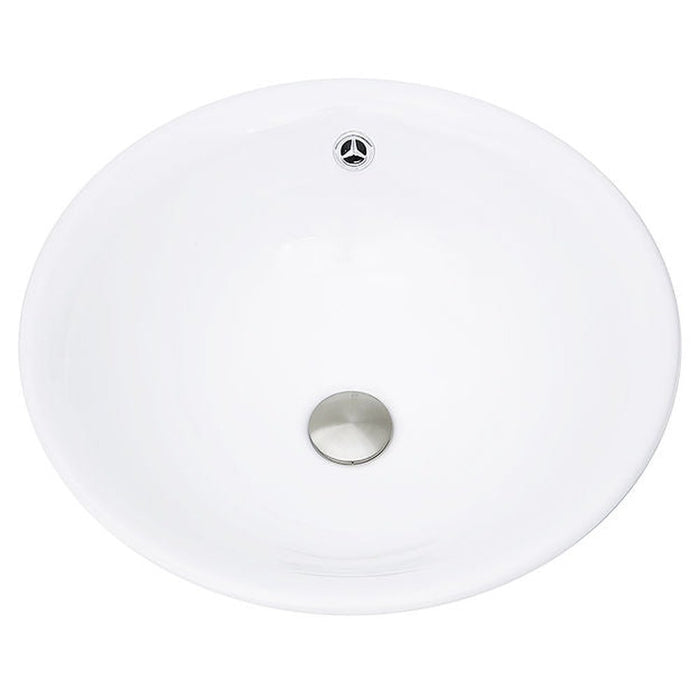 Brant Point Collection Nantucket Sinks 17 Inch Round  White Vessel Sink With Overflow NSV218