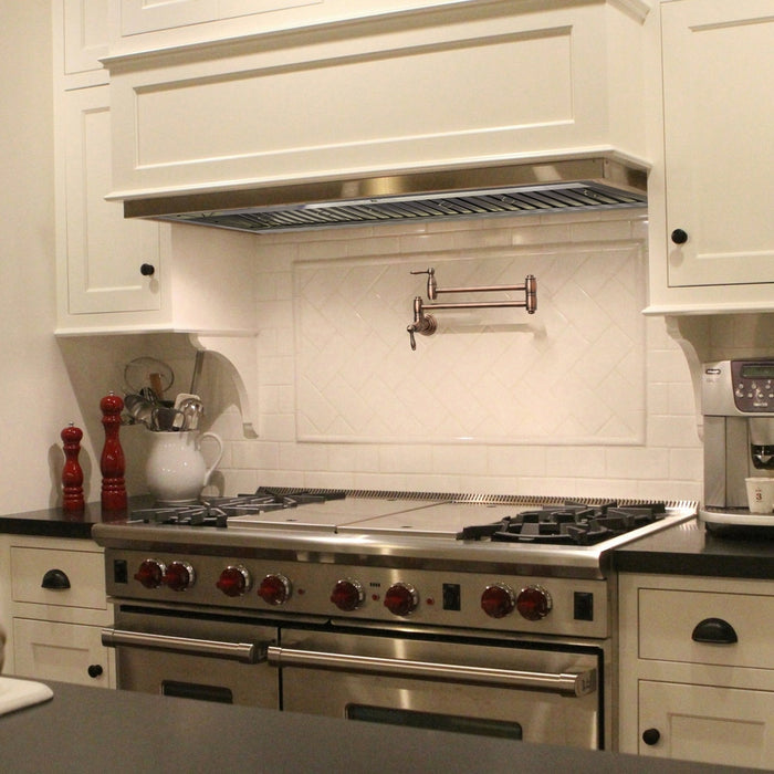 42“ Range Hood Insert, Ultra Quiet Stainless Steel 8" Ducted with 600 CFM Powerful Suction-NX-19IL-42