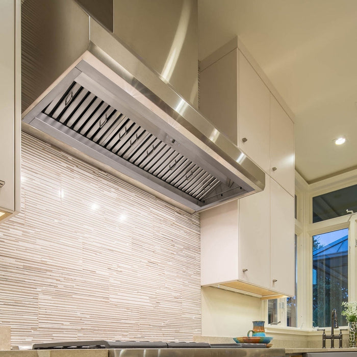 48“ Range Hood Insert, Ultra Quiet Stainless Steel 8" Ducted with 600 CFM Powerful Suction-NX-19IL-48