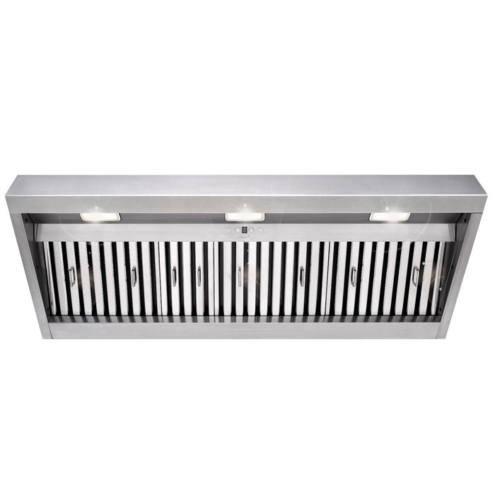 48“ Range Hood Insert, Ultra Quiet Stainless Steel 8" Ducted with 600 CFM Powerful Suction-NX-19IL-48