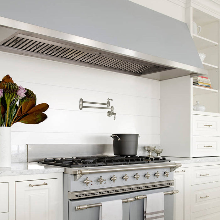60“ Range Hood Insert, Ultra Quiet Stainless Steel 8" Ducted with 600 CFM Powerful Suction-NX-19IL-60