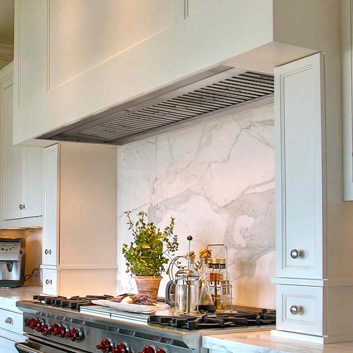 60“ Range Hood Insert, Ultra Quiet Stainless Steel 8" Ducted with 600 CFM Powerful Suction-NX-19IL-60