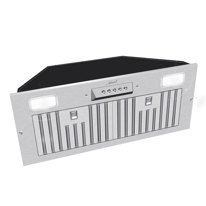 30“ Range Hood Insert, 600 CFM Built-in Stainless Steel Kitchen Hood with LED Lights - NX-HOOD-30