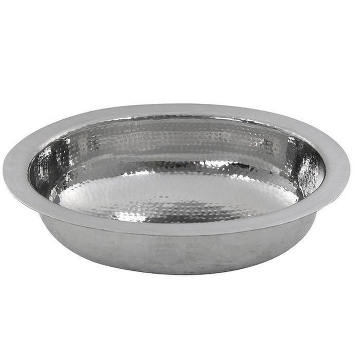 Brightwork Home Nantucket Sinks OVS 17.75 Inch x 13.75 Inch Hand Hammered Stainless Steel Oval Undermount Bathroom Sink