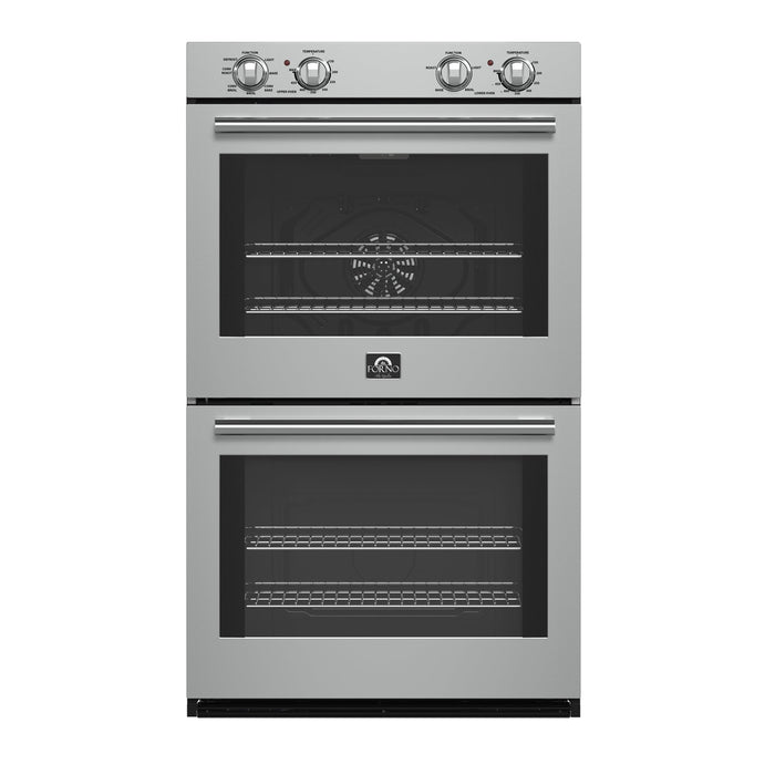 Forno Vomero 30-Inch Double Wall Oven, Stainless Steel, 10 cu.ft Total Capacity, 7100W Convection, Mechanical Controls, Self-Cleaning Function