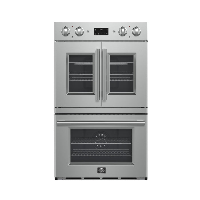 Forno Asti 30-Inch Double Electric Wall Oven with French Doors, Stainless Steel, 7.36 cu.ft Total Capacity, Double Convection Ovens, Air Fry & Sous Vide Functions, Touch Controls