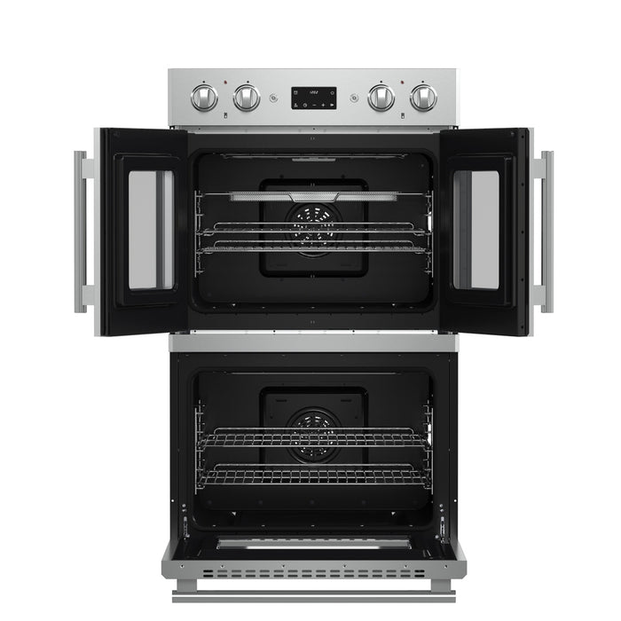 Forno Asti 30-Inch Double Electric Wall Oven with French Doors, Stainless Steel, 7.36 cu.ft Total Capacity, Double Convection Ovens, Air Fry & Sous Vide Functions, Touch Controls