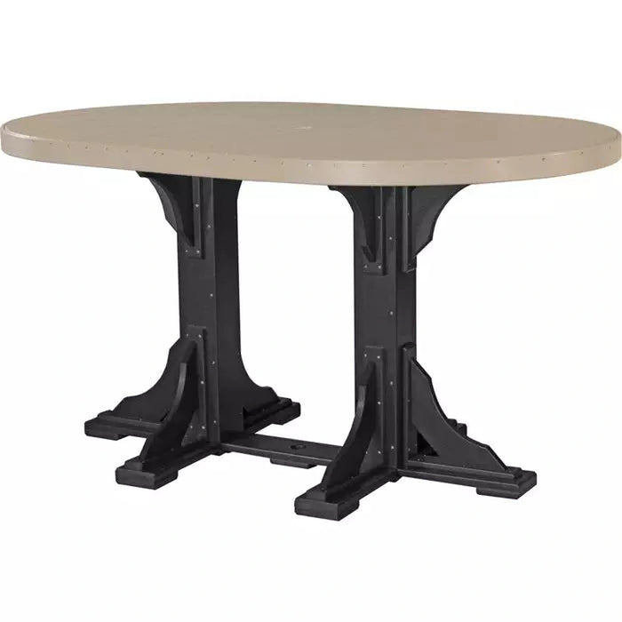 LuxCraft 4’x 6’ Bar Height Oval Table