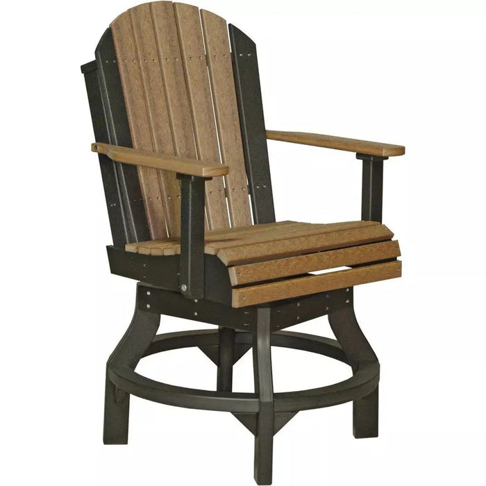 LuxCraft Counter Height Adirondack Poly Swivel Chair