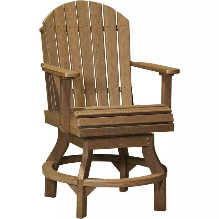 LuxCraft Counter Height Adirondack Poly Swivel Chair