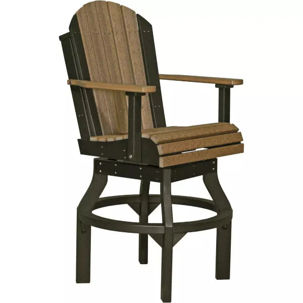 LuxCraft Bar Height Adirondack Swivel Chair Mahogany Black