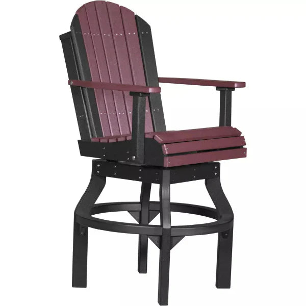 LuxCraft Bar Height Adirondack Swivel Chair Cherrywood Black