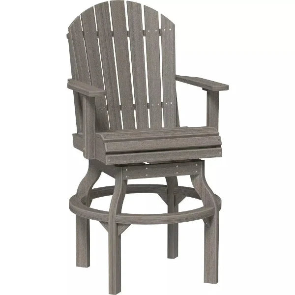 LuxCraft Bar Height Adirondack Swivel Chair Coastal Gray