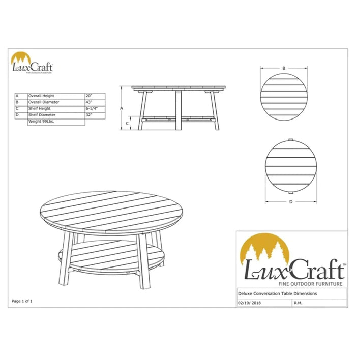 LuxCraft Deluxe Poly Conversation Table